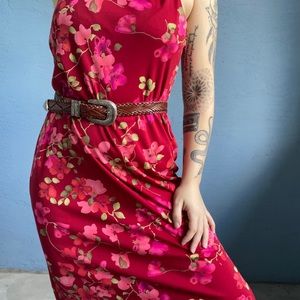 80s City Triangles Floral Maxi